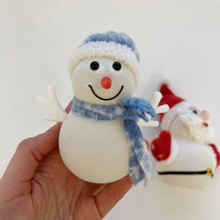 Новогодняя игрушка снеговик светящийся набором