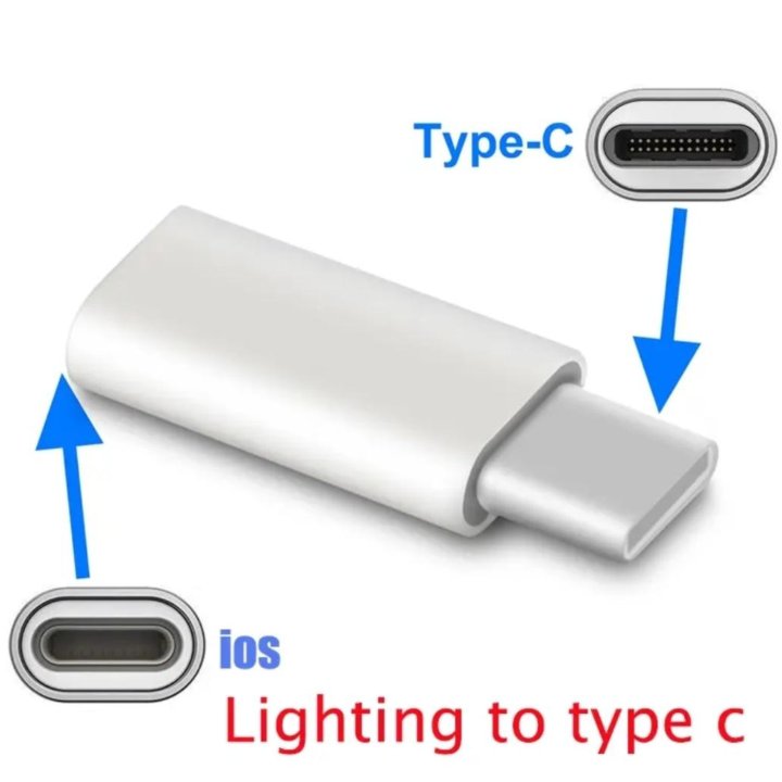 Переходник адаптер с lighting на type c