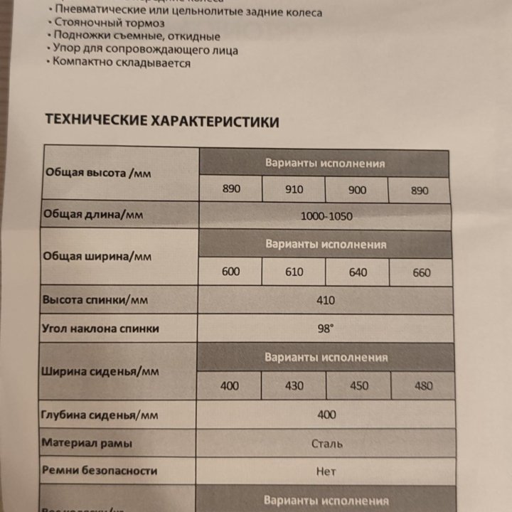 Инвалидная коляска новая