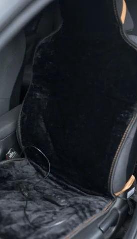 Меховая накидка на сиденье с подогревом мутон 12V