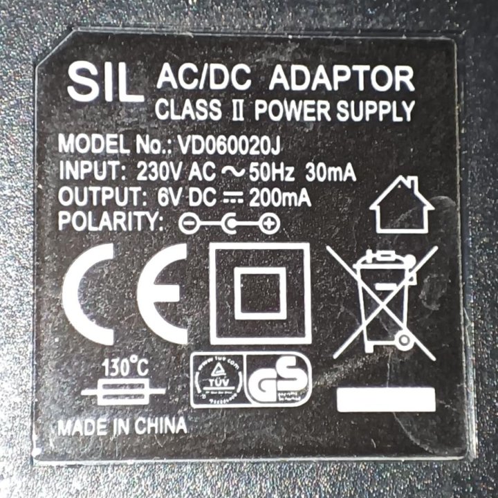 Блок питания 6V (200mA)