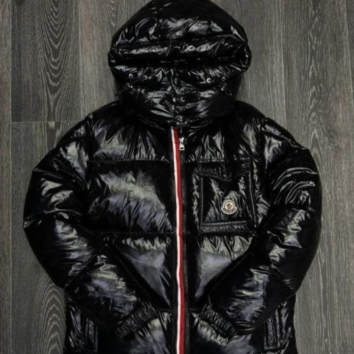 Пуховик глянцевый moncler (нат. пух) унисекс