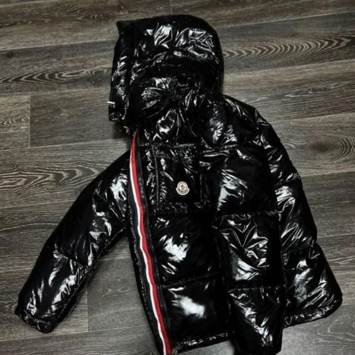 Пуховик глянцевый moncler (нат. пух) унисекс