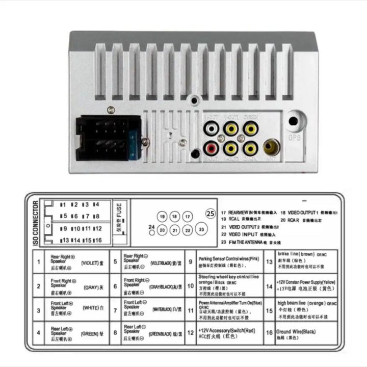 Магнитола 2din, aux, bluetooth