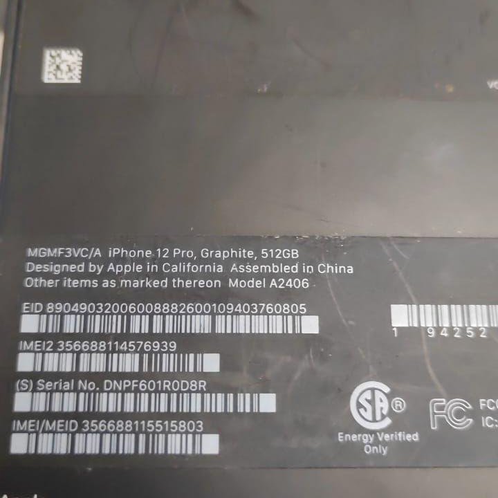 IPhone 12 Pro 512gb graphite A2406, MGMF3VC/A, акк