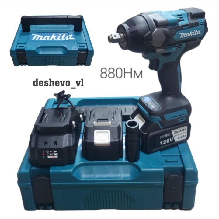 Гайковерт MAKITA 880Нм аккумуляторный+2акб 128Vf