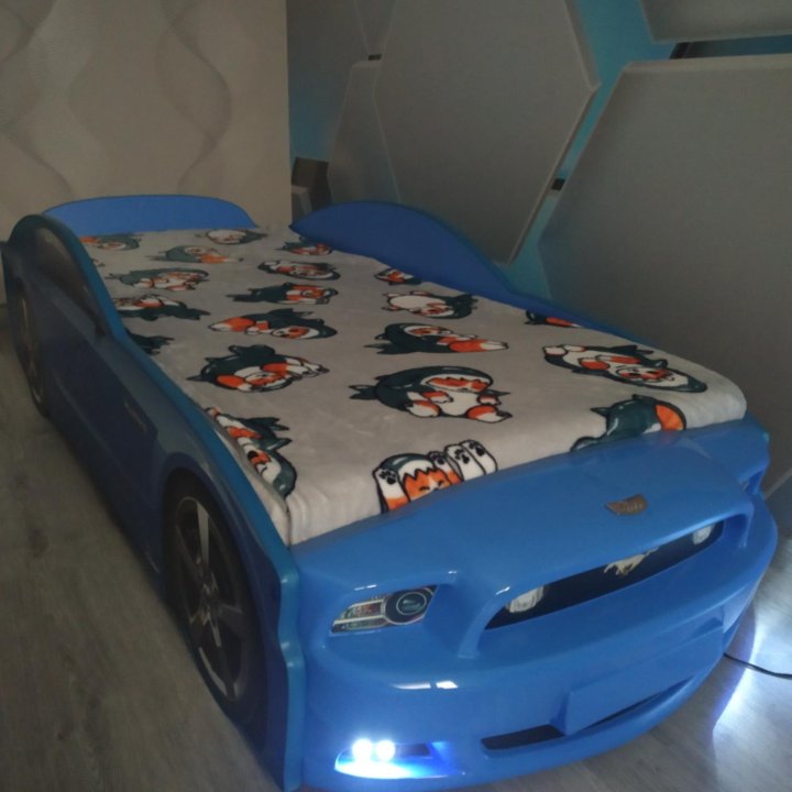 Кровать машинка детская с подсветкой
