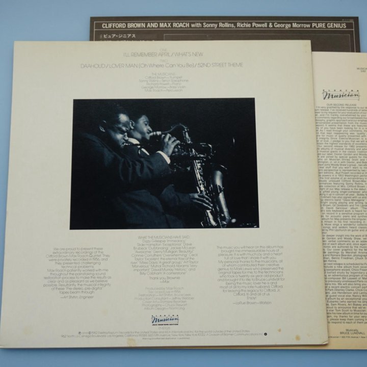 CLIFFORD BROWN / MAX ROACH - Pure Genius 1982