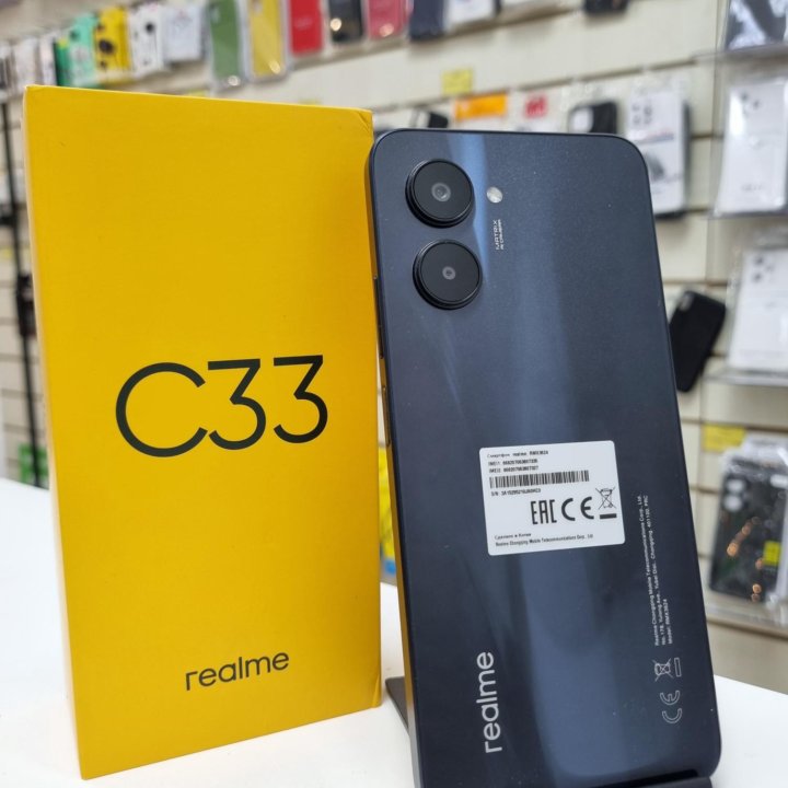 Realme C33 4/128Gb Black Новый. Гарантия 1 год