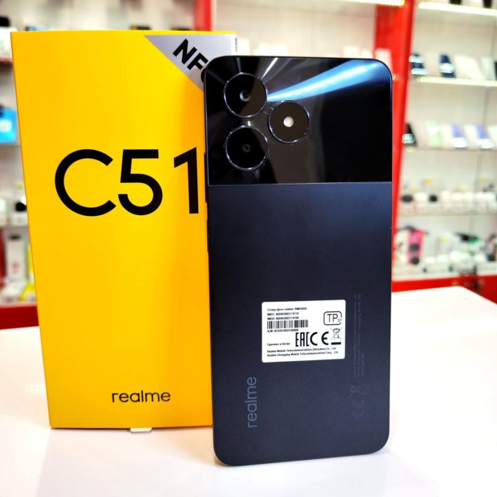 Realme C51, 4/128 ГБ Black Новый с Гарантией!