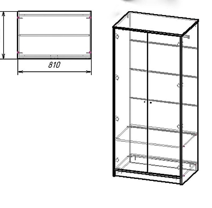 Новый шкаф невысокий 810*1756 мм