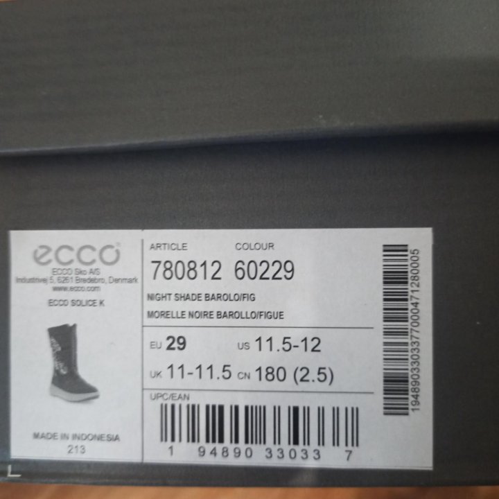 Продам зимние ботинки Ecco