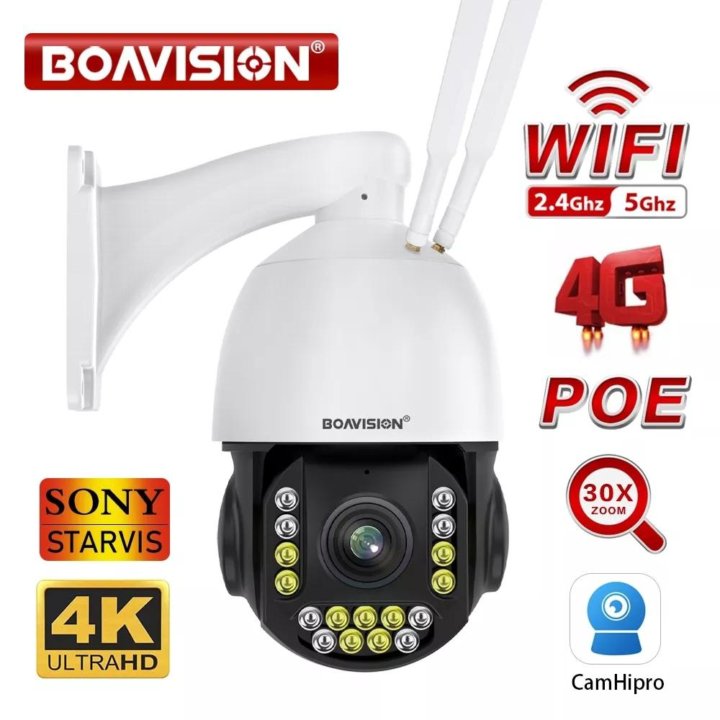 Камера видеонаблюдения boavision 4G/ WiFi 8Mp30