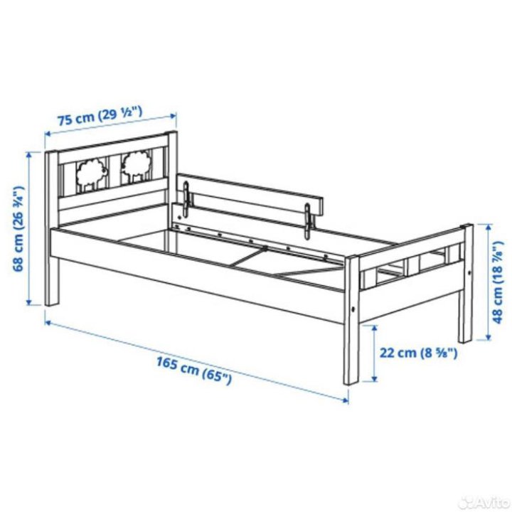 Детская кровать с бортиком IKEA