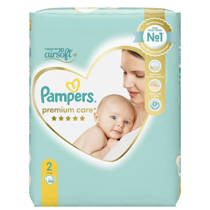 Подгузники Pampers Premium Care 2 4-8 кг 66 шт.