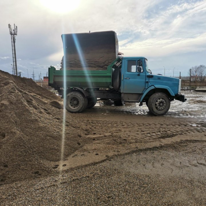 Песок щебень Гпс Чернозем Отсев Галька Булыга