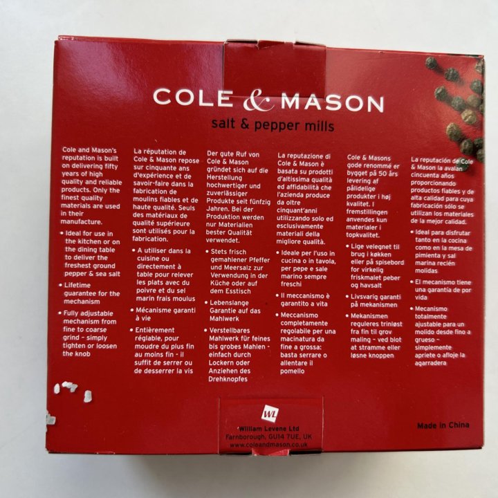 Новый набор мельницы для соли перца Cole & Mason