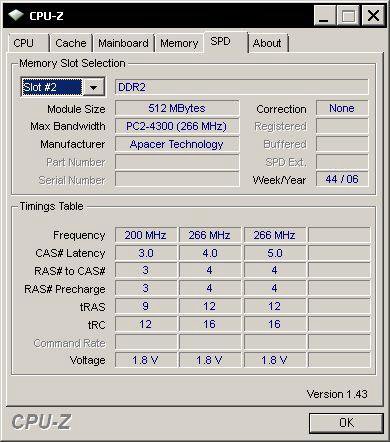 память DDR2 512 mb