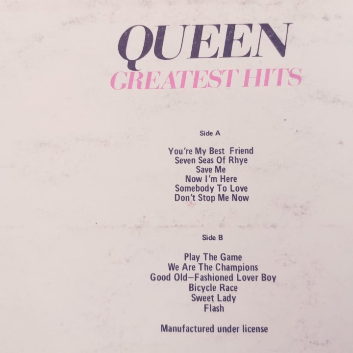 Виниловая пластинка QUEEN greatest hits