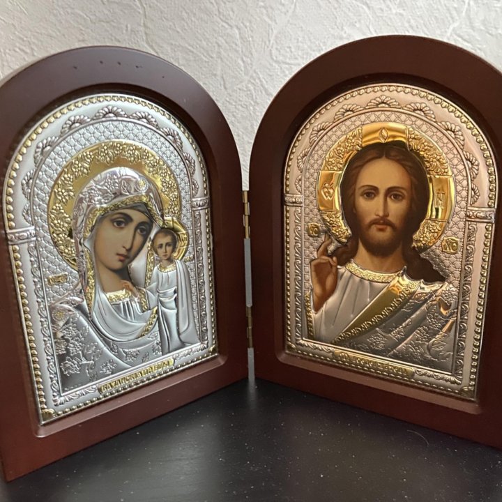 Икона складень Матерь божья Владимирская и Иисус