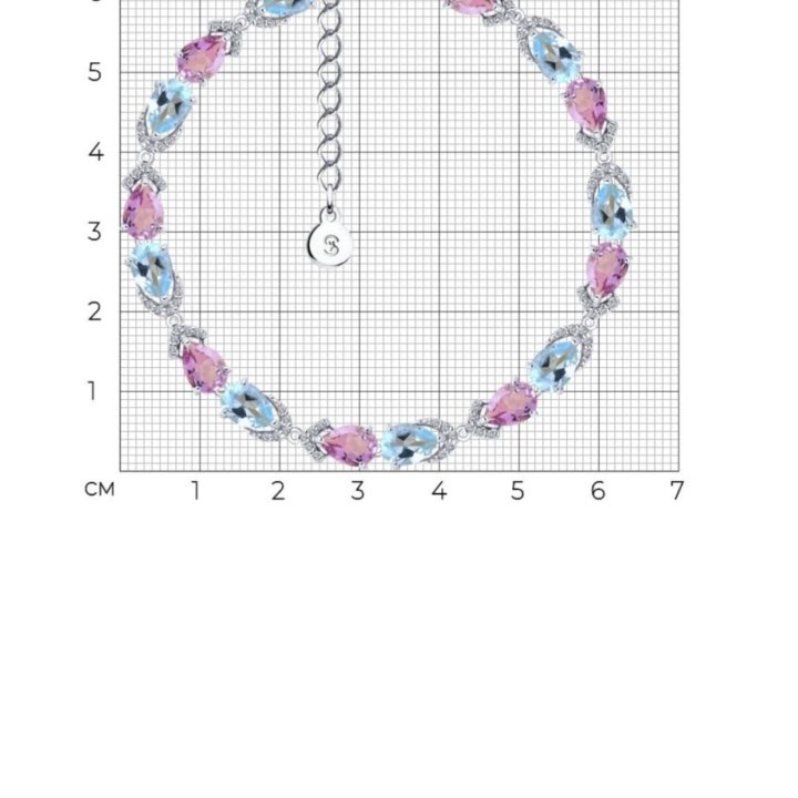 Себряный браслет Sokolov с камнями аметист 