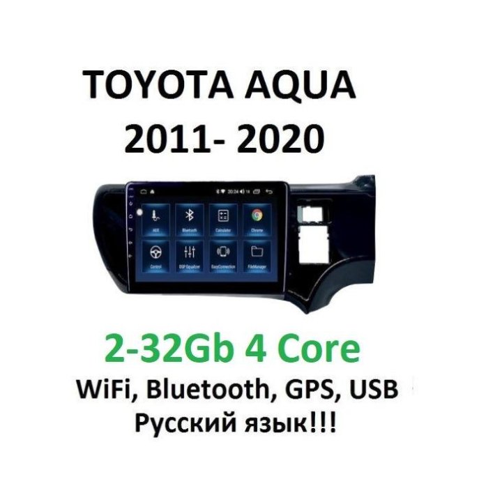 Магнитола планшет Toyota Aqua 2011-2020. 2-32 Gb