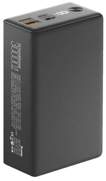 Внешний аккумулятор Olmio QX-30 30000mAh 22.5W PD Графитовый