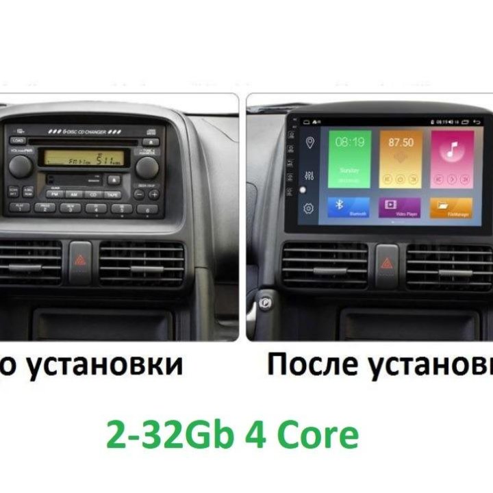 Магнитола Android 9 Honda CR-V 2001-2005. 2-32 Gb