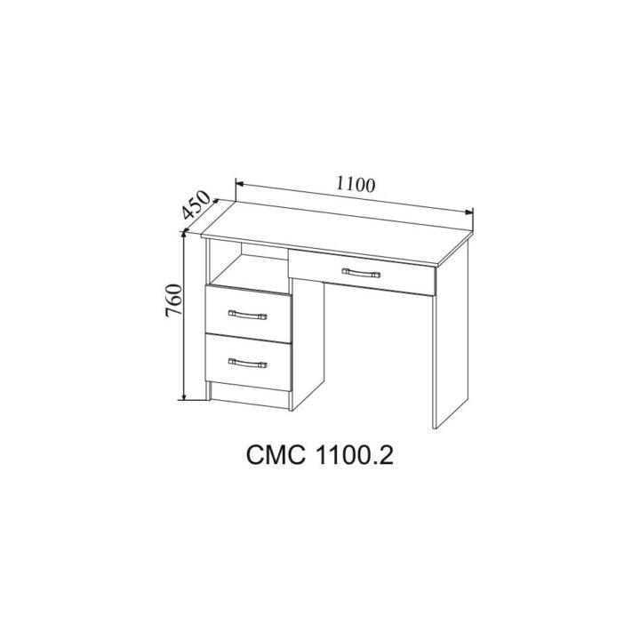 Стол макияжный с 3-мя ящиками СОФИ СМС1100.2