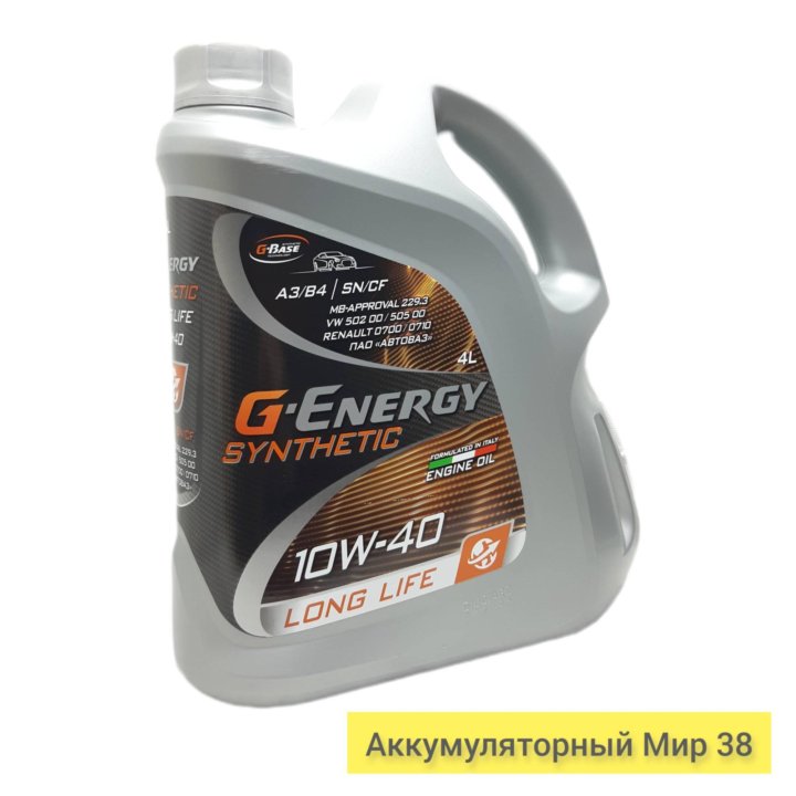 Моторное масло G-Energy Synthet LongLife 10W-40 4л