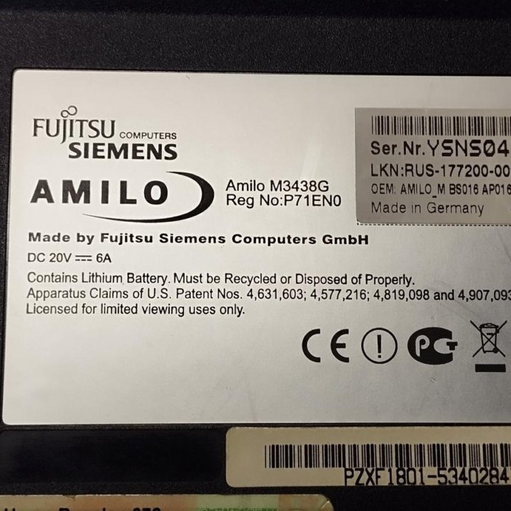 Ноутбук Fujitsu Siemens Amilo M3438G