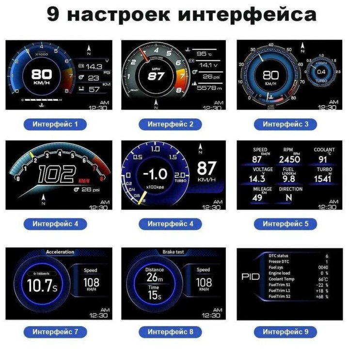 Бортовой компьютер HUD OBD P6