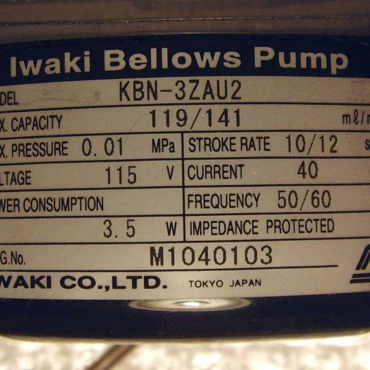 Помпа Iwaki Bellows Pump KBN-3ZFU2