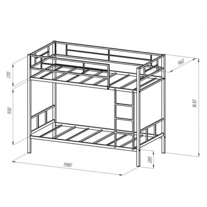 Двухъярусная кровать металлическая