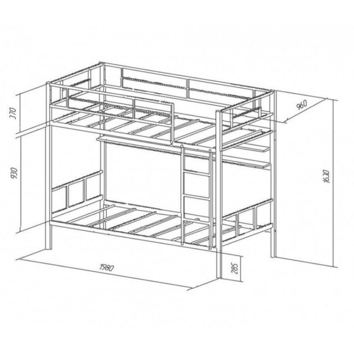 Двухъярусная кровать металлическая