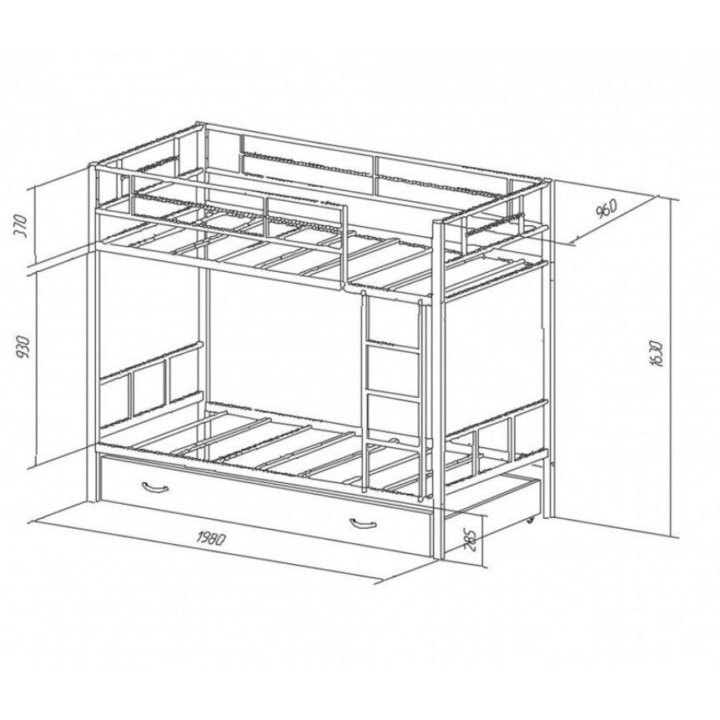 Двухъярусная металлическая кровать