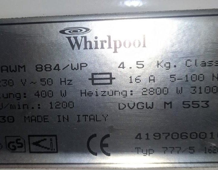 Стиральная машина Whirlpool AWM884/WP (Разборка)