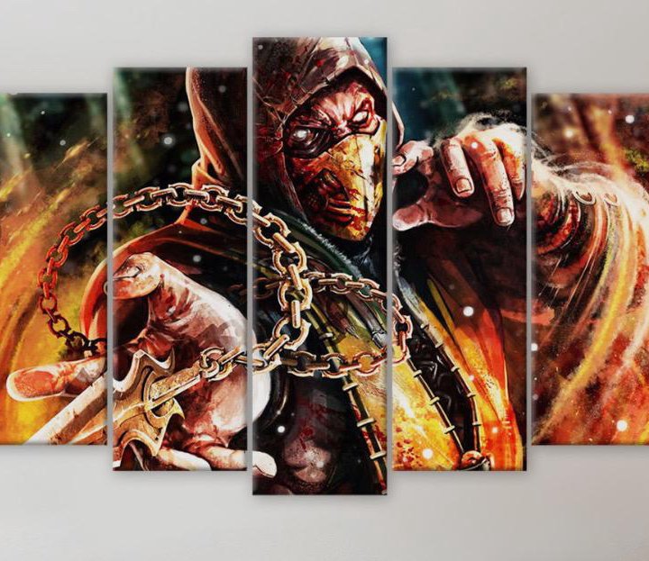 Модульная картина Mortal Kombat Scorpion