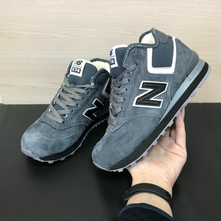 Кроссовки New Balance 574 женские зимние серые