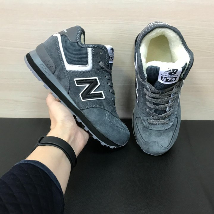 Кроссовки New Balance 574 женские зимние серые