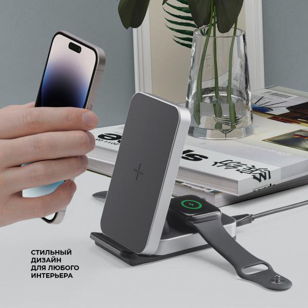 Беспроводная зарядная станция Deppa 2 в 1 Charging Stand 20 Вт (24027)