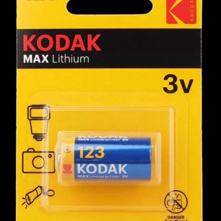 Литиевые батарейки kodak 123 (12 штук)