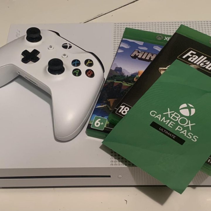 Xbox one s+gamepass на 9мес+диски бронь