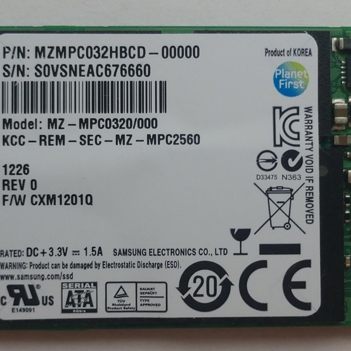 Диск SSD mSata Samsung PM830 32Gb