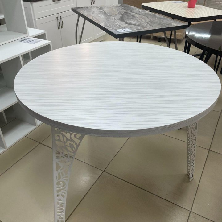 Стол обеденный круглый белый, 100 см