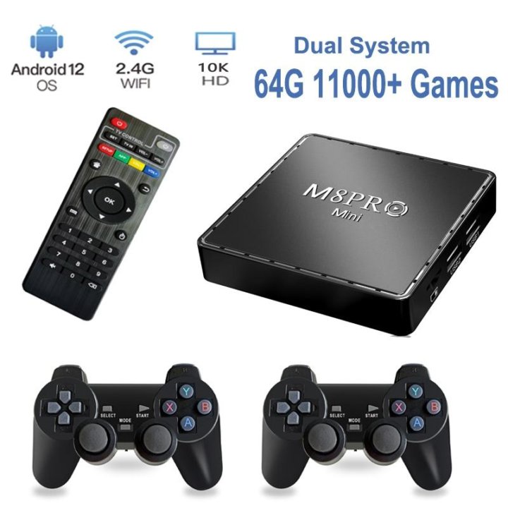 Игровая приставка M8 Pro mini + Android TV (12.1)