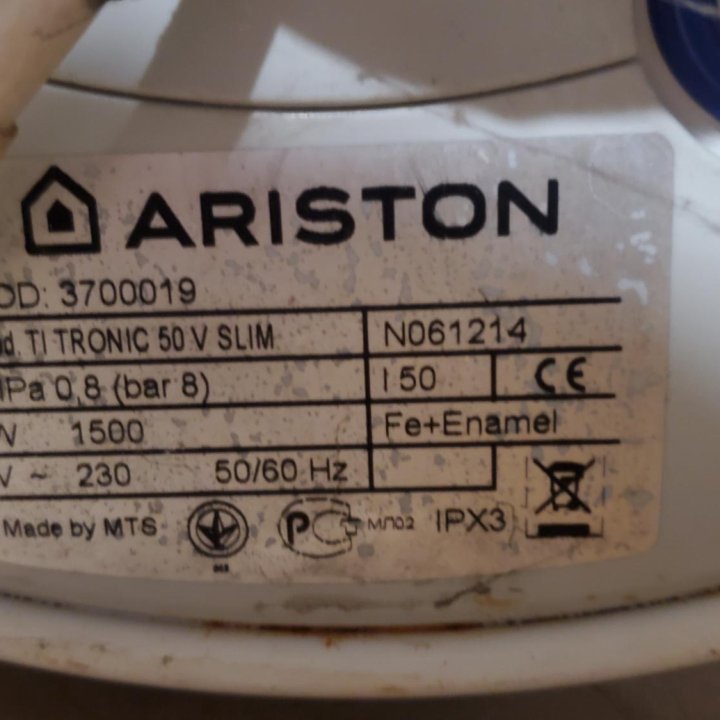 Водонагреватель 50 литров Ariston TI Tronic 50V