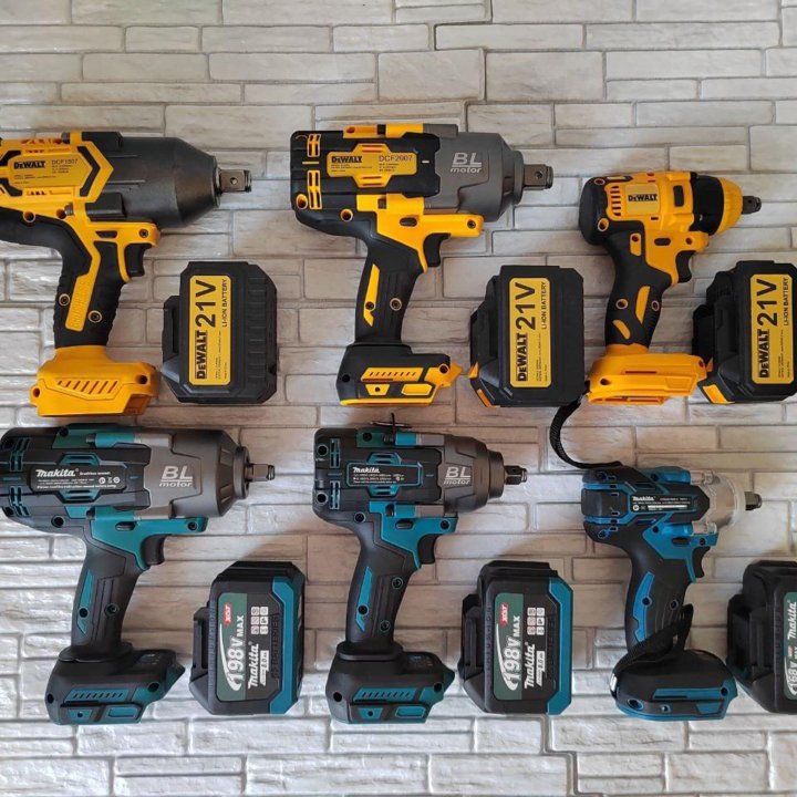 Аккумуляторные гайковёрты Makita, Dewalt