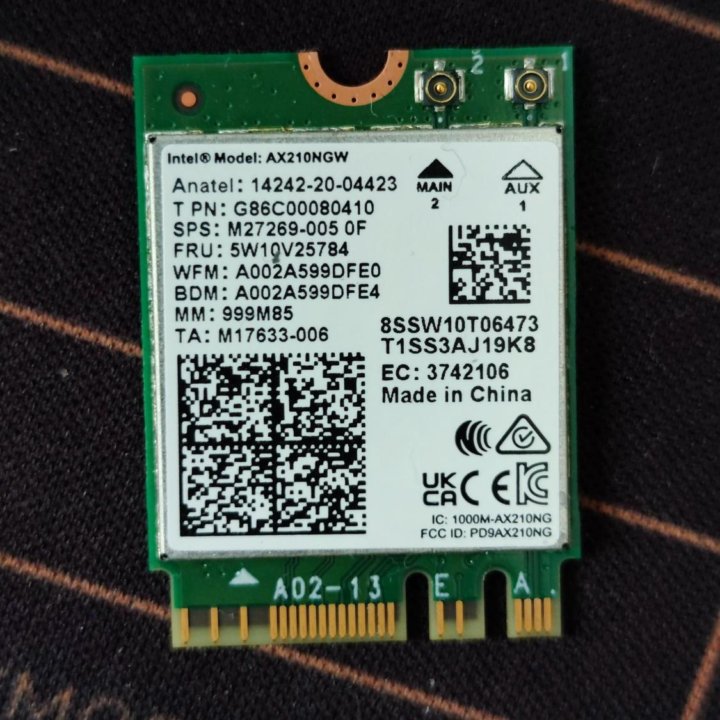 Wi-Fi адаптер Bluetooth Intel Wi-Fi 6 AX210E