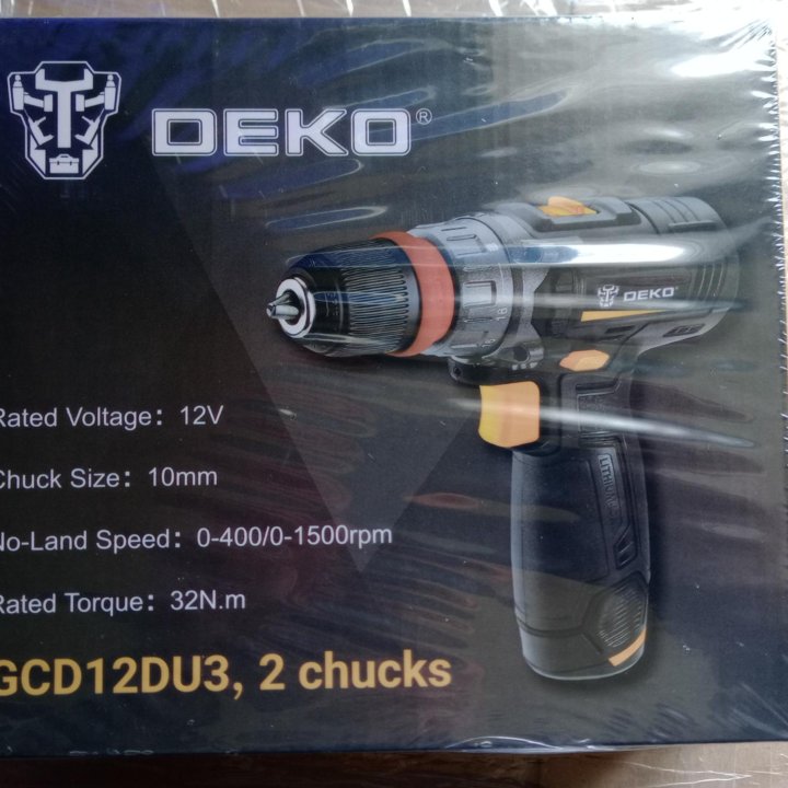 Новая дрель-шуруповерт DEKO GCD12DU3 Li-ion 32 Нм